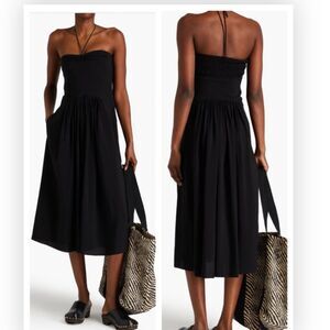 Vince Ruched Halter Rayon Blend Midi NWT M $445
